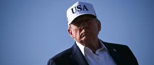 US-Präsident Donald Trump auf dem Morristown Municipal Airport in Morristown in New Jersey.
