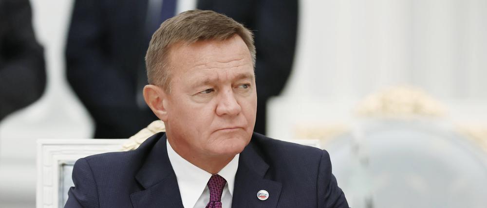 Der russische Verkehrsminister Roman Starowoit nimmt an einer Sitzung des Staatsrates zur Exportentwicklung im Kreml in Moskau teil (Archivbild).