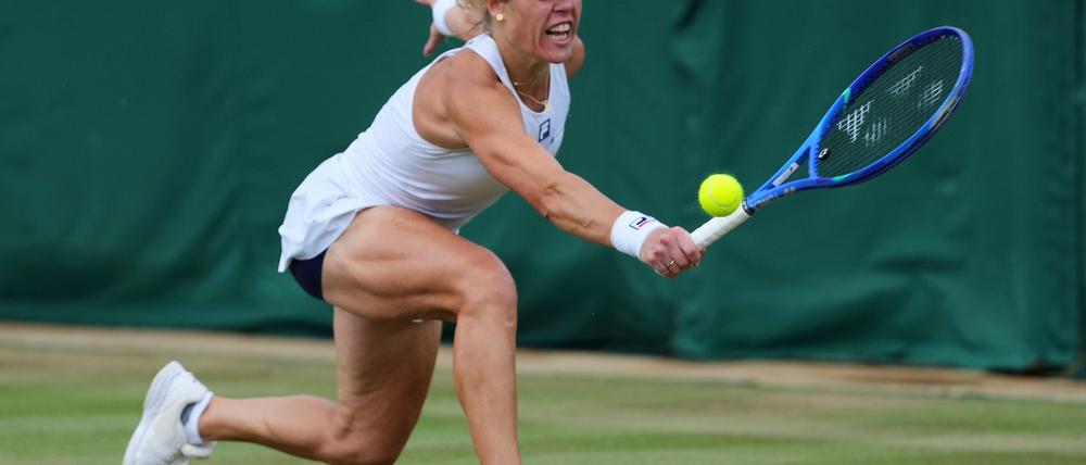 Laura Siegemund konzentriert sich auf ihr Einzel-Viertelfinale.