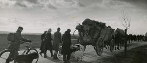Aufbruch in Lübchen. Etwa 350 Menschen flüchteten im Januar 1945 aus dem Dorf an der Oder vor der Roten Armee.