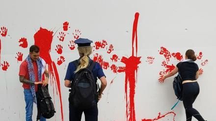 Propalästinensische Demo am Kanzleramt am 07. Juli 2025.