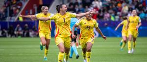 Belgiens Hannah Eurlings gelang gegen die Weltmeisterinnen aus Spanien ein Treffer.  