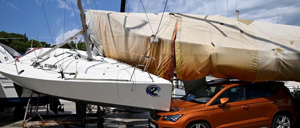 Bei dem heftigen Sturm bei Split an der Adria gab es 24 Leichtverletzte.