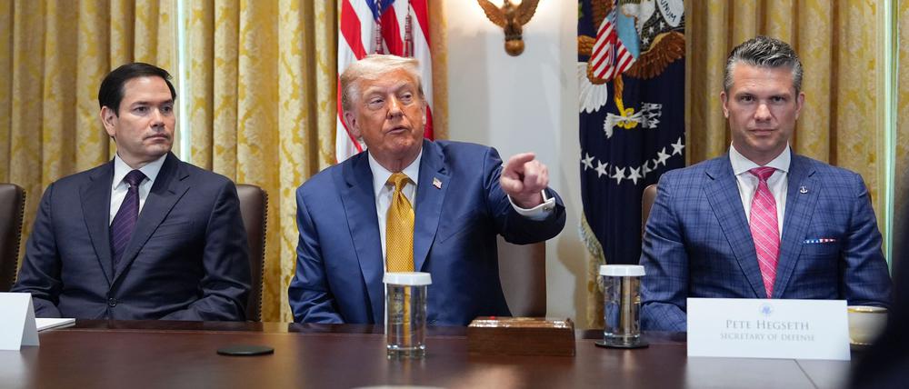 US-Außenminister Marco Rubio, US-Präsident Donald Trump und US-Verteidigungsminister Pete Hegseth