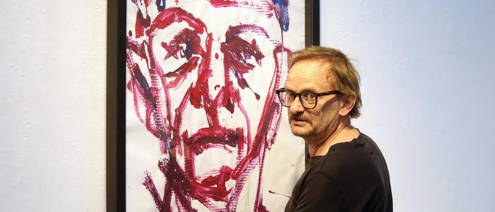 Der Schauspieler Milan Peschel zeigt im Potsdamer Kunsthaus Sans Titre eigene Werke. „Sunny“ zum Beispiel. So nennt er den verstorbenen Regisseur René Pollesch.
