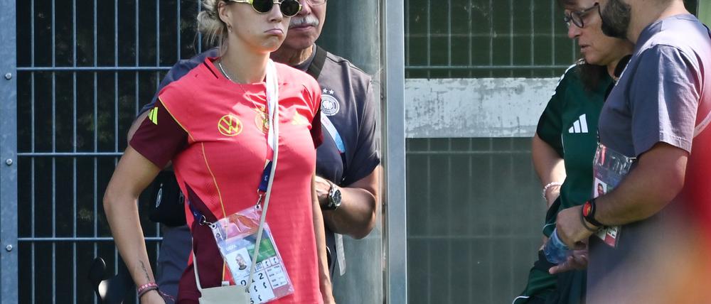 Giulia Gwinn nach ihrer Verletzung beim DFB-Training