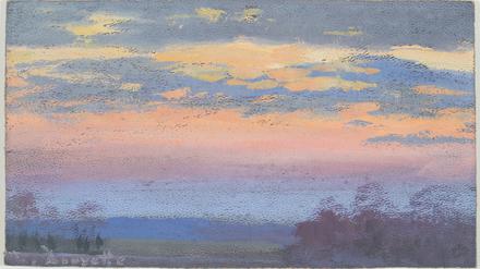 Louis Douzette: „Abendhimmel über einer Landschaft“. 