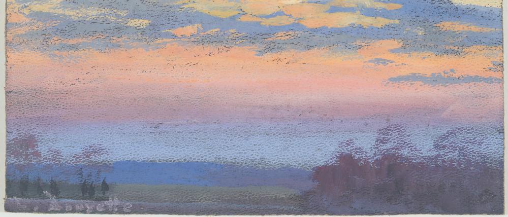 Louis Douzette: „Abendhimmel über einer Landschaft“.