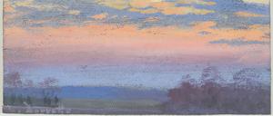 Louis Douzette: „Abendhimmel über einer Landschaft“. 
