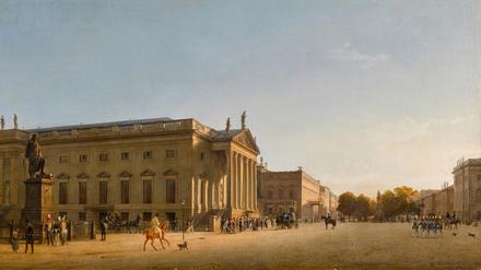 Unter den Linden war Kierkegaards Flaniermeile. Ansicht der Oper, gemalt von Johann Philipp Eduard Gaertner (1845).