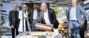 Am 10. Juli 2025 feierte der Verein Berliner Kaufleute und Industrieller (VBKI) mit rund 250 Gästen die Grundsteinlegung des künftigen VBKI-Hauses in der Charlottenburger Bleibtreustraße. Im Bild: VBKI-Präsident Markus Voigt. 