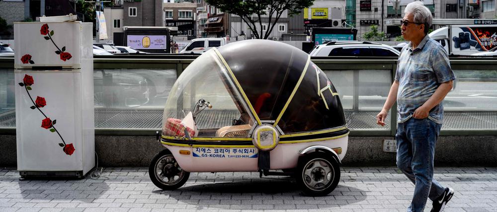 Straßenszene in Seoul, Juli 2025.