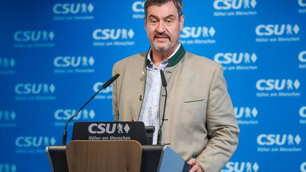 Markus Söder in seinem Element: Er belehrt über die Politik Bayerns und der CSU. 