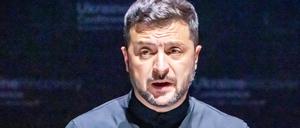 Wolodymyr Selenskyj, Präsident der Ukraine, spricht bei der Wiederaufbaukonferenz für die Ukraine. 