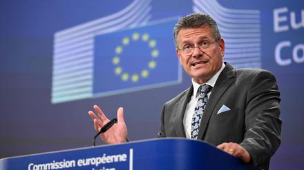 Treibt Arbeiten an möglichen Gegenmaßnahmen voran: EU-Handelskommissar Maros Sefcovic. (Archivbild)