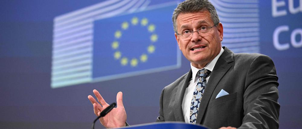 Treibt Arbeiten an möglichen Gegenmaßnahmen voran: EU-Handelskommissar Maros Sefcovic. (Archivbild)