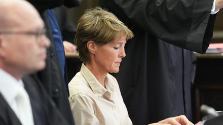Christina Block während des Prozesses wegen mutmaßlicher Kindesentführung am Landgericht Hamburg. 