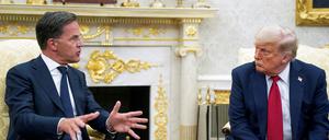 Viel zu Wort kam der Nato-Chef nicht: Am Montag empfing US-Präsident Donald Trump (rechts) Mark Rutte im Weißen Haus.