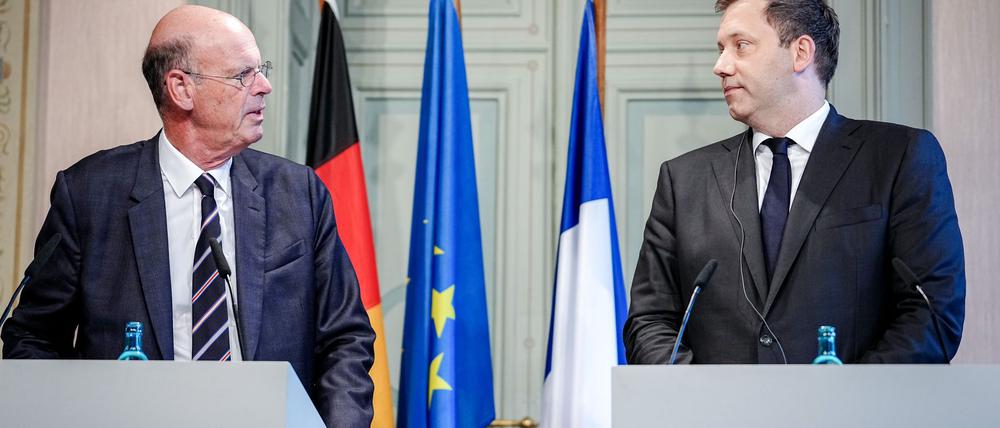 Klingbeil und Lombard berieten sich unter anderem zum Zollkonflikt mit den USA.