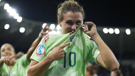 Cristiana Girelli trifft zweimal im Viertelfinale gegen Norwegen.