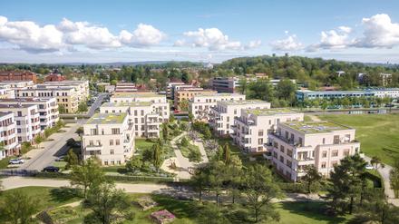 Unter dem Namen "ParkVillen" planen die BRAWO RE Development Berlin GmbH und die STRATEGIS AG sieben Neubauten mit 120 Wohnungen am Volkspark. Baubeginn soll noch 2025 sein.
