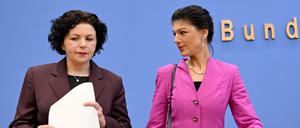 Die Co-Vorsitzenden des BSW, Amira Mohamed Ali (l.) und Sahra Wagenknecht