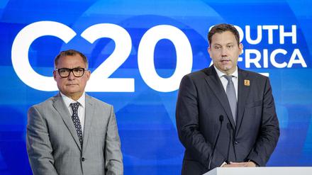 Nagel und Klingbeil beim Treffen der G20 in Südafrika.