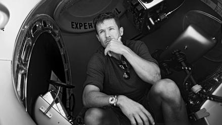 Extremsportler Felix Baumgartner in der Red Bull Stratos Kapsel