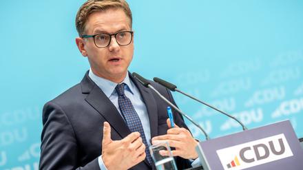 Carsten Linnemann, CDU-Generalsekretär, nach einer Sitzung des Parteivorstands im Juli.
