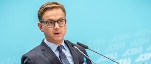Carsten Linnemann, CDU-Generalsekretär, nach einer Sitzung des Parteivorstands im Juli.