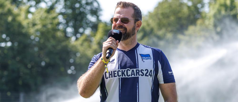 Hertha-Präsident Fabian Drescher hofft auf den Doppelaufstieg.
