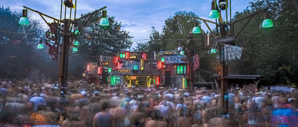 Besucher feiern auf dem Festival Wilde Möhre.