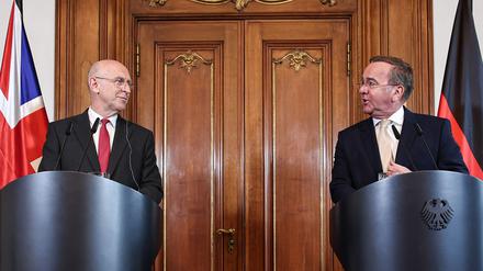 Der britische Verteidigungsminister Joh Healey und Bundesverteidigungsminister Boris Pistorius leiten gemeinsam die virtuelle Sitzung der Ukraine-Kontaktgruppe. (Archivbild)