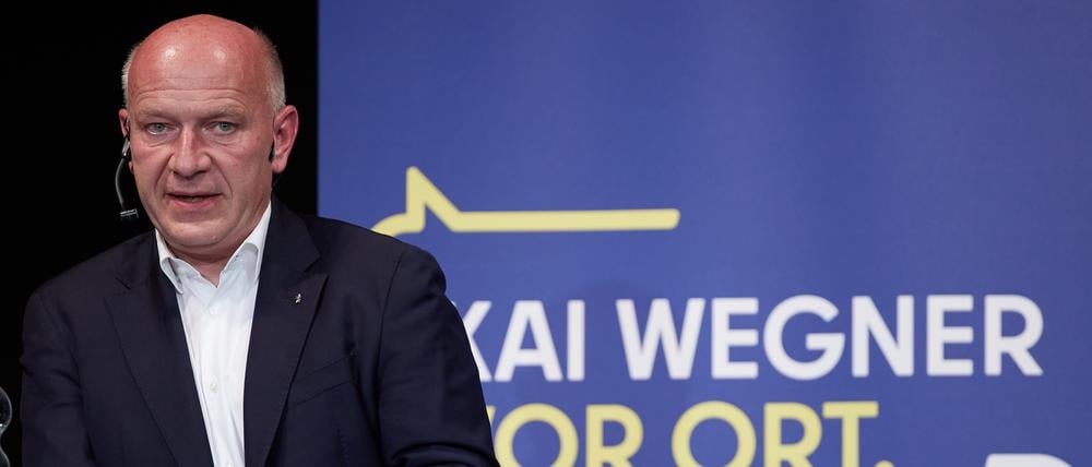 Kai Wegner bei der Gesprächsveranstaltung „Kai Wegner vor Ort“ in Neukölln.