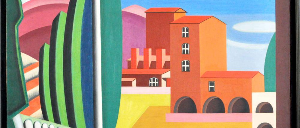 Knallige Farben, klassisches Motiv: 1925 malte Herbin kurzzeitig wieder figurativ wie in dieser „Landschaft mit rotem Haus“.