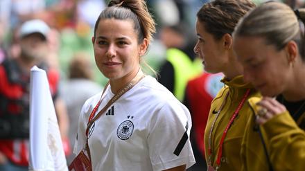 Lena Oberdorf glaubt fest an den Finaleinzug der deutschen Fußballerinnen. 