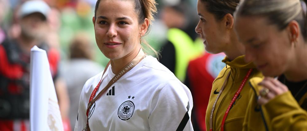Lena Oberdorf glaubt fest an den Finaleinzug der deutschen Fußballerinnen.