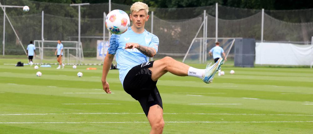 Erstes Training in Berlin. Dawid Kownacki stand am Dienstag erstmals für Hertha BSC auf dem Platz.