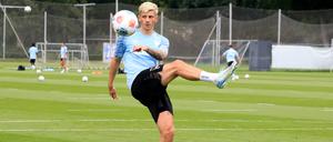 Erstes Training in Berlin. Dawid Kownacki stand am Dienstag erstmals für Hertha BSC auf dem Platz.