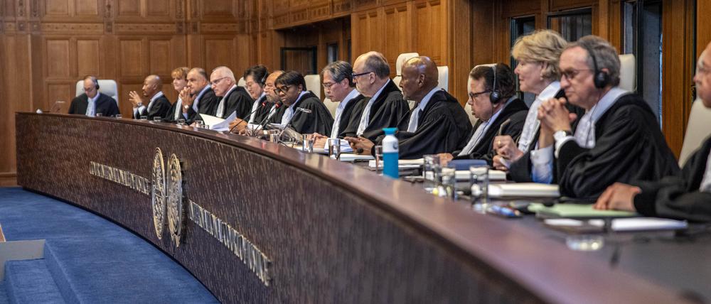 July 23, 2025, The Hague, South Holland, Netherlands: On July 23, 2025, the International Court of Justice, the UNÃââ s highest court, issued an advisory opinion on member statesÃââ obligations under international law to combat climate change and the legal consequences for those who emit greenhouse gases and fail to reduce them. This advisory opinion proceeding initiated by request from the UN General Assembly in April 2023. The Hague Netherlands - ZUMAp202 20250723_zip_p202_012 Copyright: xJamesxPetermeierx