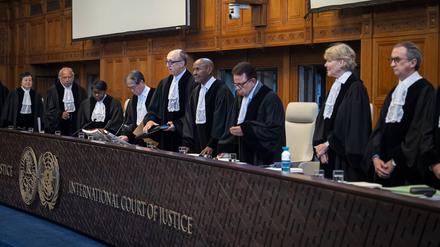 THE HAGUE - The International Court of Justice during an advisory ruling on countries obligations to protect the climate. The ruling is not binding but has great legal weight and moral authority. ANP LINA SELG netherlands out - belgium out PUBLICATIONxINxGERxSUIxAUTxONLY Copyright: xx x532029499x originalFilename: 532029499.jpg