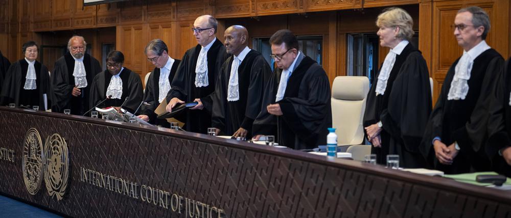 THE HAGUE - The International Court of Justice during an advisory ruling on countries obligations to protect the climate. The ruling is not binding but has great legal weight and moral authority. ANP LINA SELG netherlands out - belgium out PUBLICATIONxINxGERxSUIxAUTxONLY Copyright: xx x532029499x originalFilename: 532029499.jpg