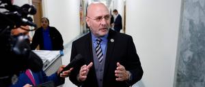 WASHINGTON, DC - JULY 23: Subcommittee Chair Rep. Clay Higgins (R-LA) speaks to reporters about the Epstein files after calling a recess in a hearing with the House Committee on Oversight and Government Reform Subcommittee on Federal Law Enforcement in the Rayburn House Office Building on July 23, 2025 in Washington, DC. The hearing titled, “Catch and Release, Lose and Forget: Addressing the Crisis of Unaccompanied Alien Children” comes amid the Trump Administration’s ongoing crackdown on immigration, including the recent termination of funding for legal services for unaccompanied immigrant children.   Kevin Dietsch/Getty Images/AFP (Photo by Kevin Dietsch / GETTY IMAGES NORTH AMERICA / Getty Images via AFP)