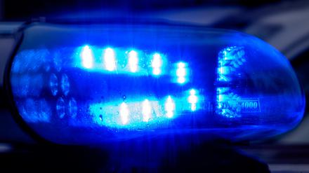 Blaulicht leuchtet auf einem Fahrzeug der Polizei in Sachsen-Anhalt. (Symbolbild)