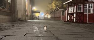 Ein Kerze am Tatort des Attentats in Magdeburg.