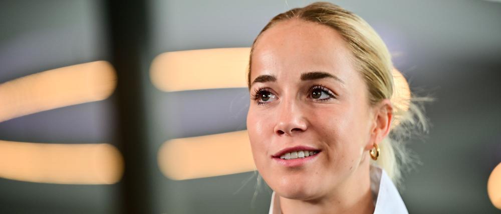 Sieht die Zukunft positiv: DFB-Kapitänin Giulia Gwinn.