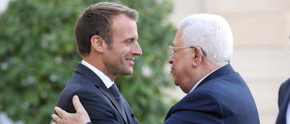 Emmanuel Macron und Palästinenserpräsident Abbas