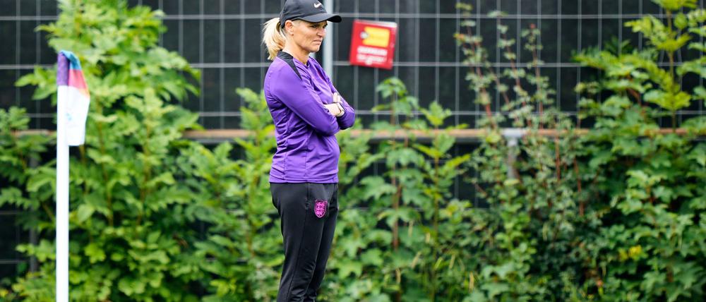 England-Trainerin Sarina Wiegman beim Abschlusstraining vor dem Finale.