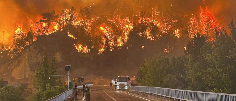 In der Türkei kämpfen Helfer gegen zahlreiche Waldbrände.