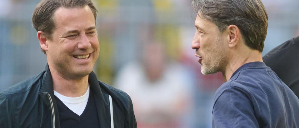 Viel Wertschätzung von Sportchef Lars Ricken (l), aber keine Eile bei einer Vertragsverlängerung mit Trainer Niko Kovac (r)